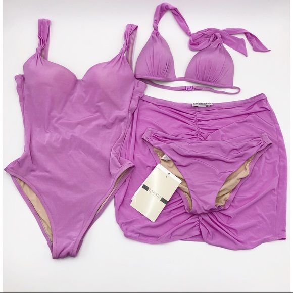 La Perla Other - La Perla Vtg Swim Set of 4- bikini skirt one piece
